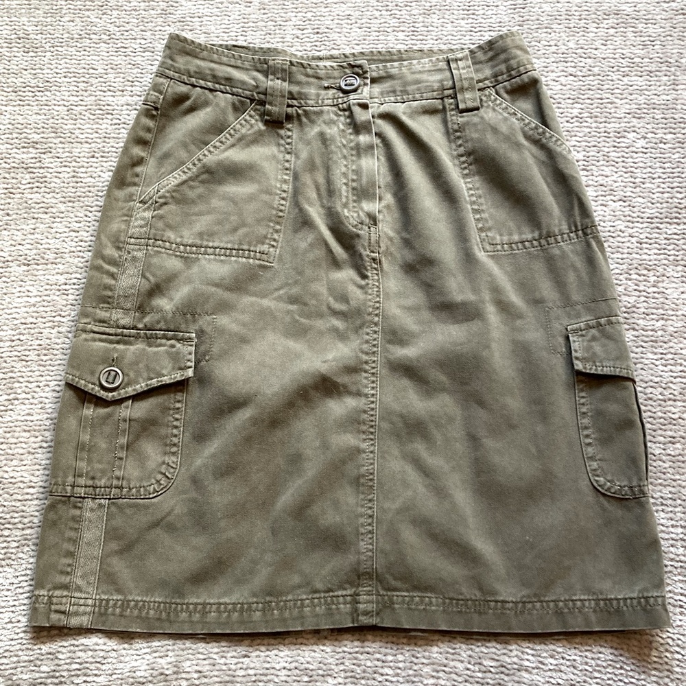 Green Khaki Pencil Skirt Retro 90s Carpenter 100% Cotton The Territory Ahead 4